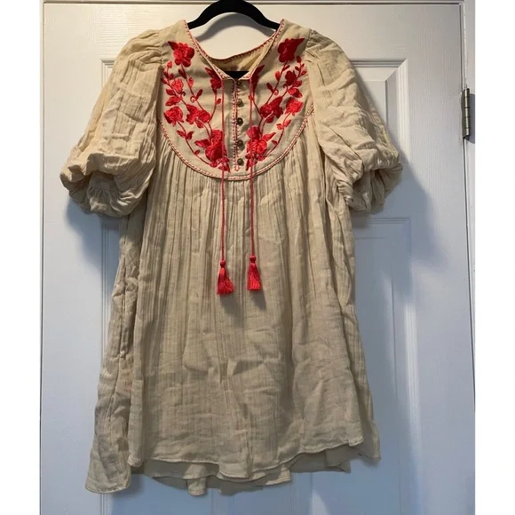 Free People Rosa Linda Embroidered Mini Dress